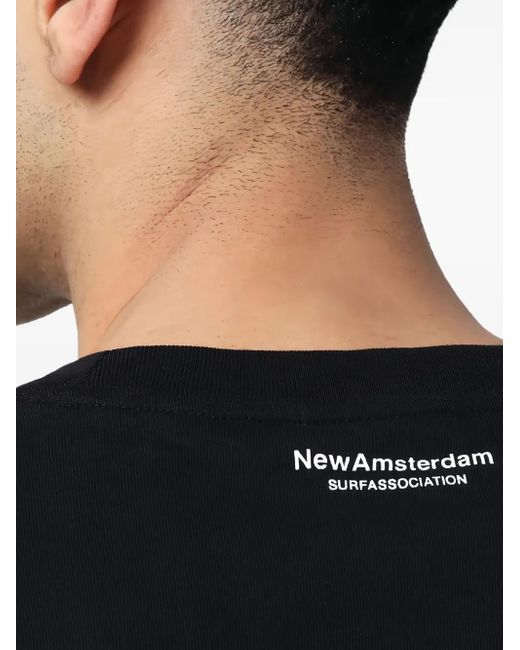 New Amsterdam Black Graphic-Print T-Shirt for men