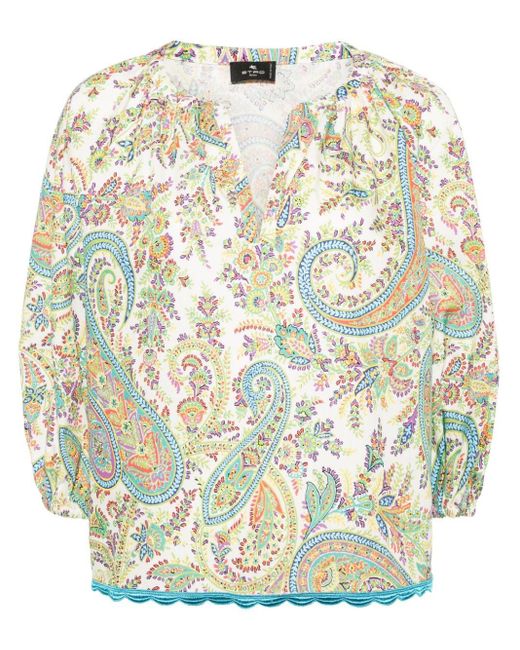 Etro Shirt Met Paisley-print in het Natural