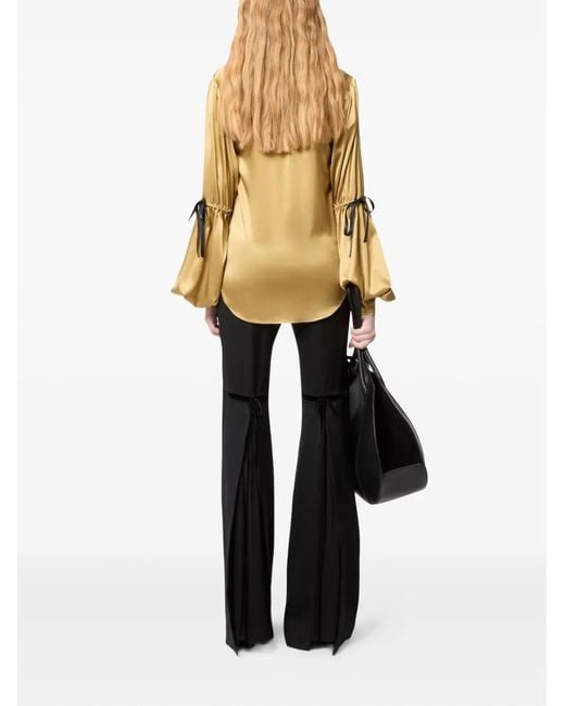 Nina Ricci Metallic Bow-Silk Shirt