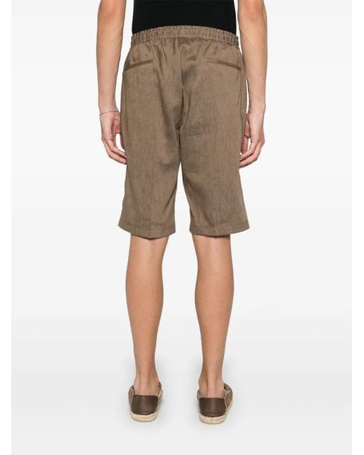 Corneliani Gray Slub-Texture Shorts for men