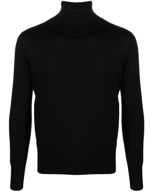 SAPIO Black High-Neck Drop-Shoulder Jumper for men
