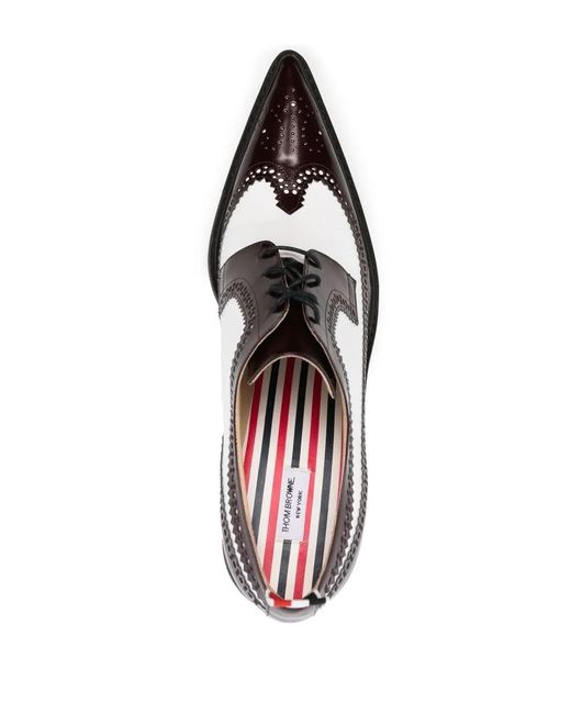 Thom Browne Black Soft Spazzolato Longwing Spectator Brogue Shoes Heel 75Mm