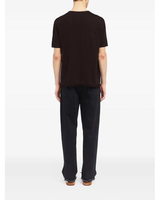 Alanui Black Crew Neck T-Shirt for men