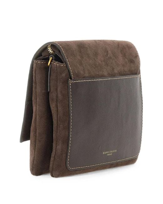 Gianni Chiarini Brown Small Three Suede Shoulder Bag