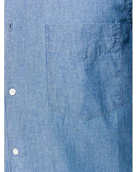 Aspesi Blue Plain Long-Sleeved Shirt for men