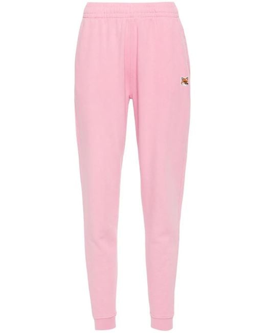 Maison Kitsuné Trainingsbroek Met Vossenkop Applicatie in het Pink