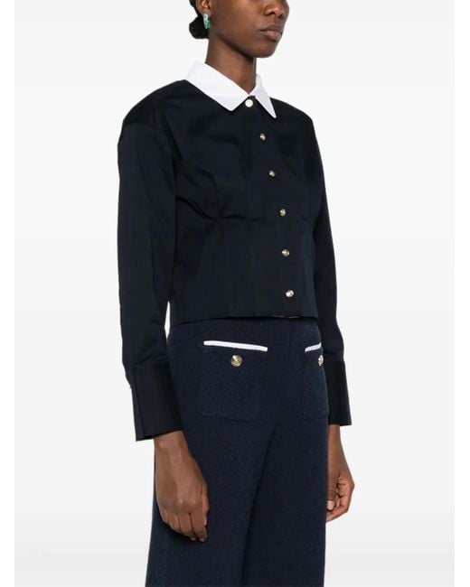Maje Blue Button-fastening Collared Shirt