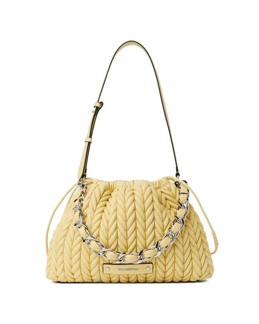 Karl Lagerfeld Metallic Medium K/Weave Shoulder Bag