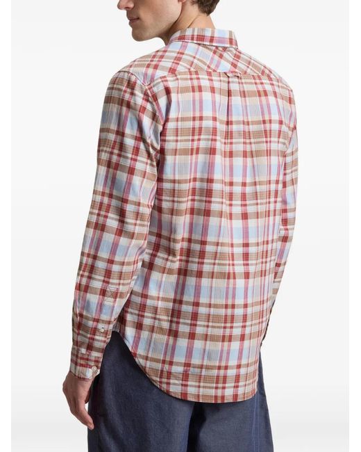 Woolrich Red Chemise En Coton À Carreaux for men