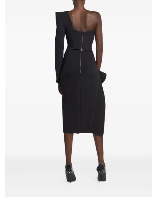 Maticevski One-shoulder Long-sleeve Top Black