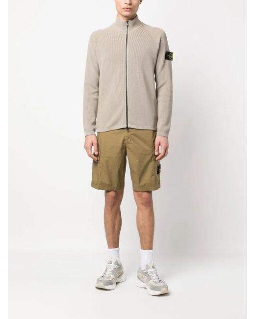 Stone Island Natural Bark Cargo Bermuda Shorts for men