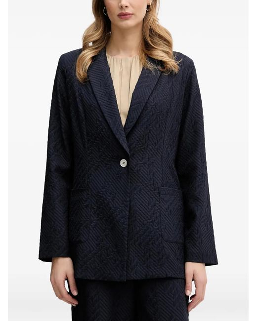Joseph Ribkoff Black Textured Single-Breasted Blazer