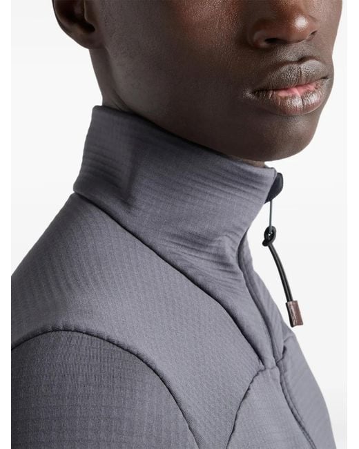 Prada Gray Logo-Patch Zip-Fastening Jacket for men