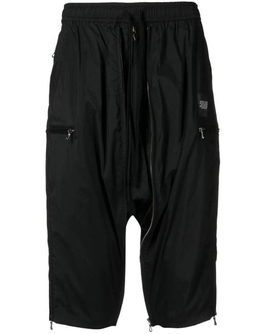 Julius Black Drop-Crotch Shorts for men