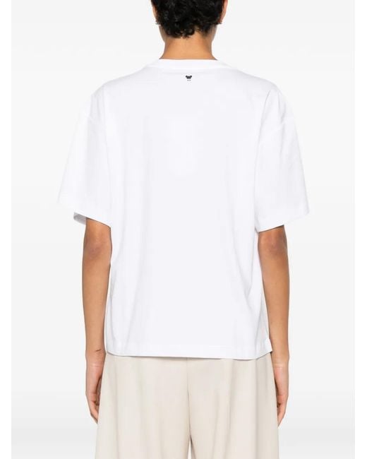 Weekend by Maxmara White Slogan-Print Short-Sleeve T-Shirt