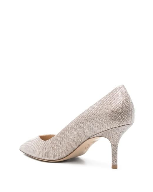 Stuart Weitzman White 75Mm Glitter Pointed-Toe Pumps