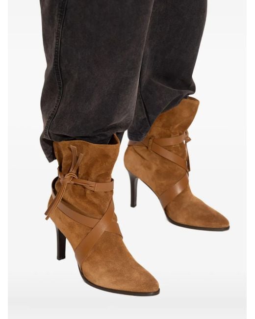 Isabel Marant Brown Heeled Ankle Boots 'Atiny'
