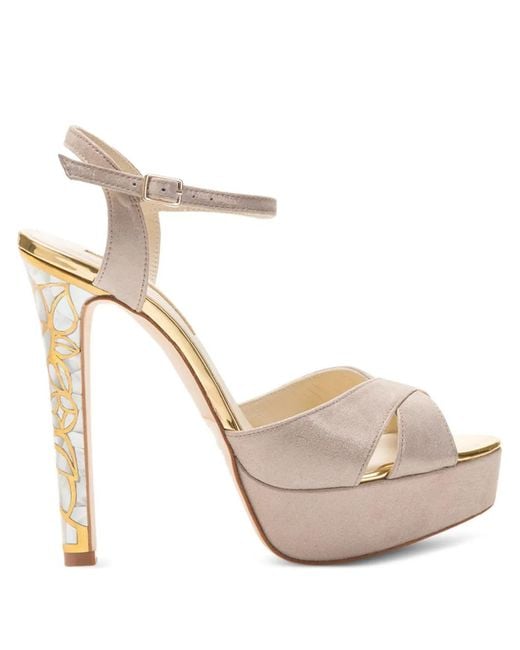 freya rose White Rose Ankle-Strap Heeled Sandals