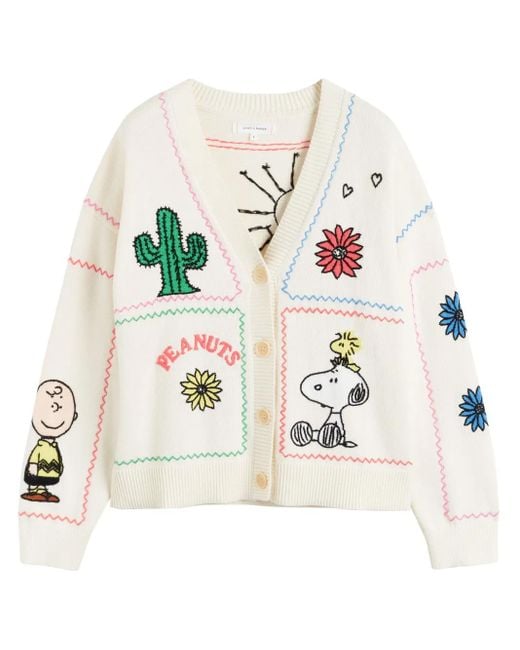 Chinti & Parker White X Snoopy Peanuts Vacation Cardigan