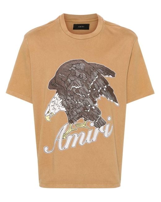 Camiseta con sello de águila Amiri de hombre de color Natural