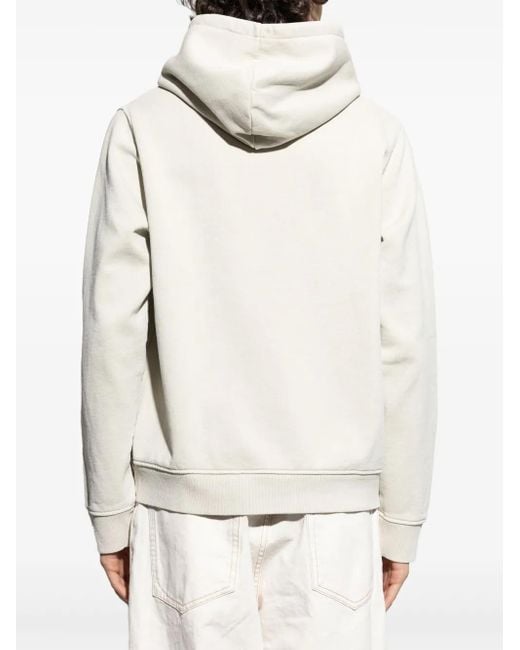 Samsøe & Samsøe White Logo-Print Hoodie for men