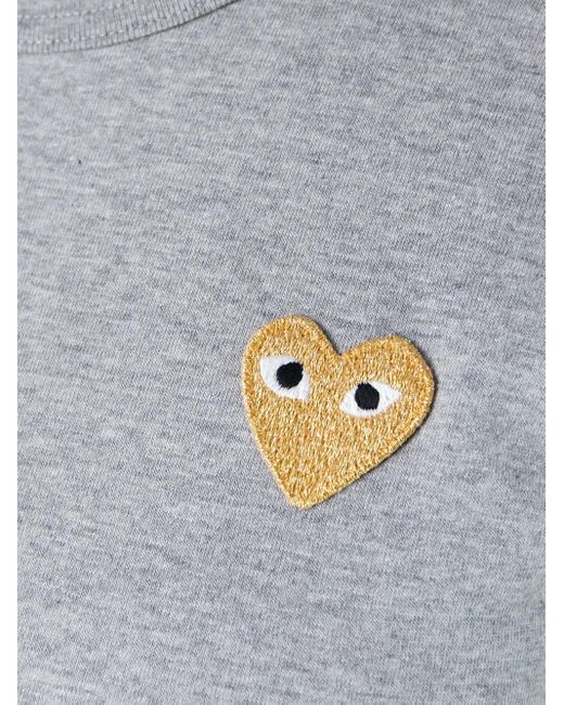 COMME DES GARÇONS PLAY Gray Logo Print T-shirt