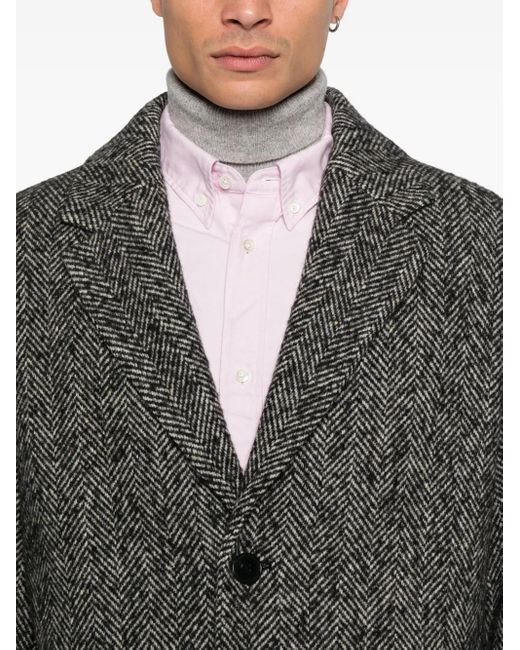 Abrigo Con Motivo De Espiga Amaranto de hombre de color Gray