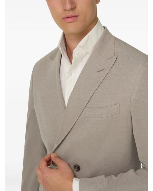 Boggi Gray Double-Breasted Patch-Pockets Blazer for men