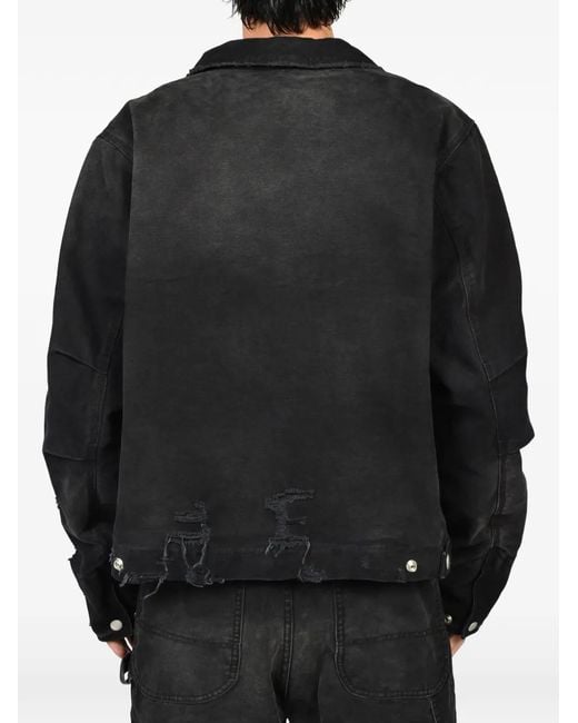 FILTH Black Distressed Denim Jacket for men