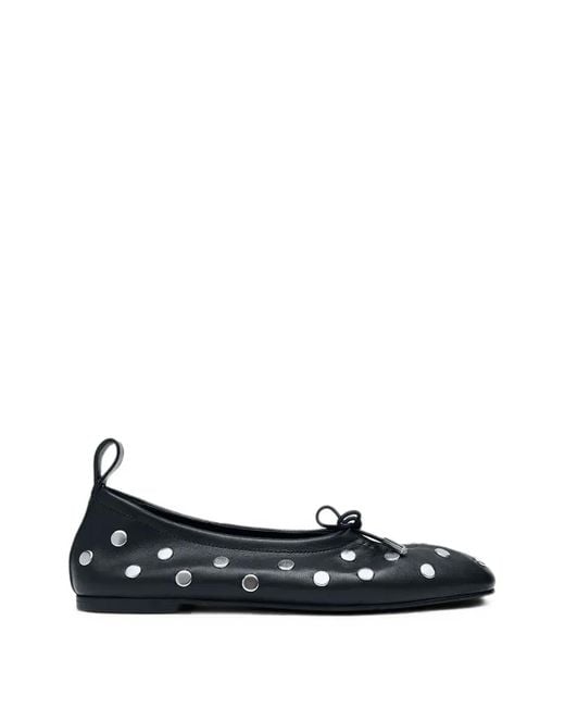 Alohas White Rosalind Stud-Embellishment Ballet Flats