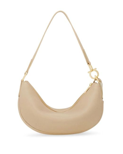 Ferragamo Natural Gancini Shoulder Bag