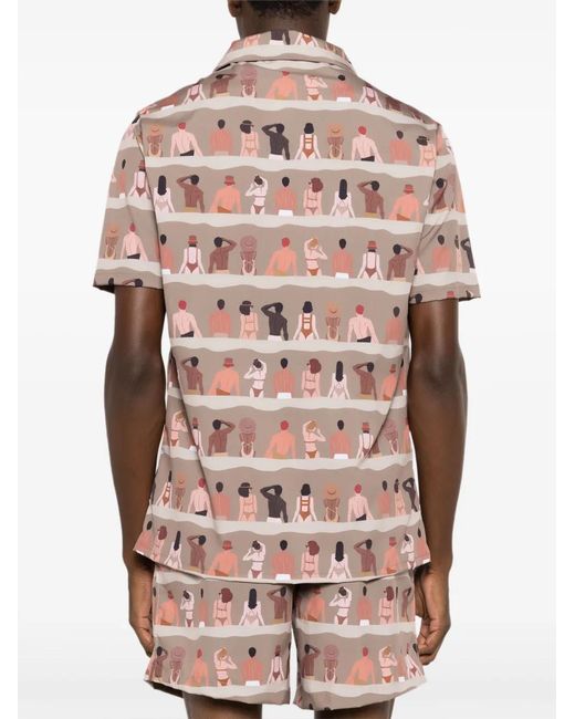 Amir Slama Pink Graphic-Print Shirt for men