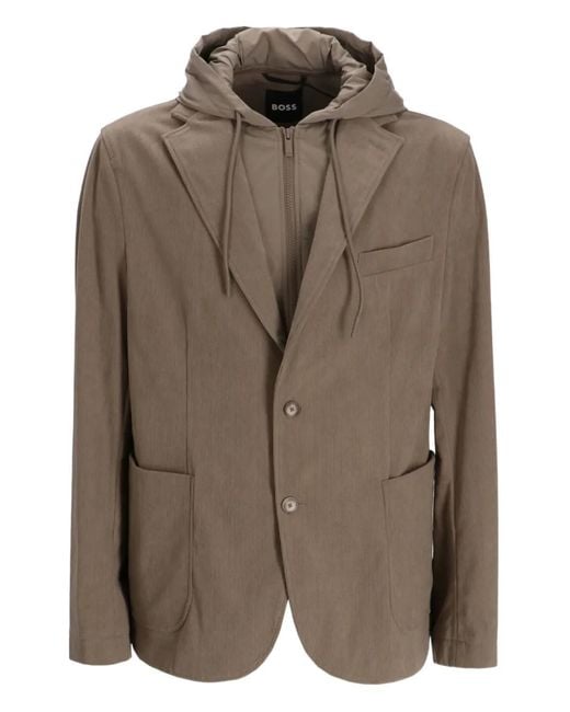 Boss Brown Hooded Jacket for men