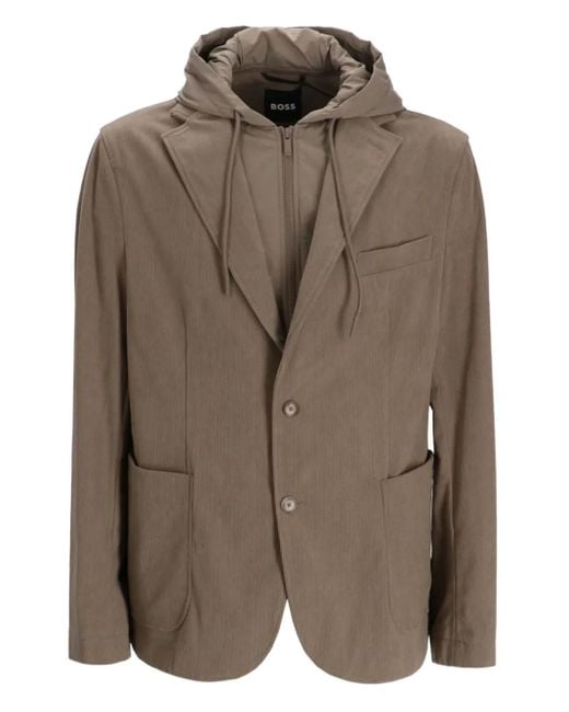 Boss Brown Hooded Jacket for men