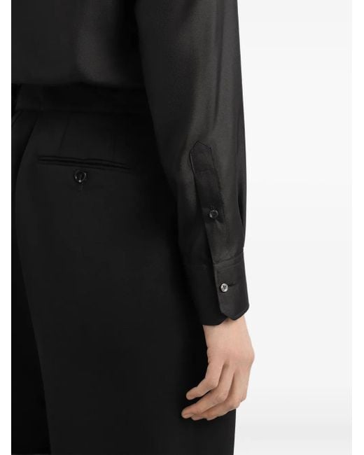Camicia A Maniche Lunghe Con Abbottonatura di Dolce & Gabbana in Black da Uomo