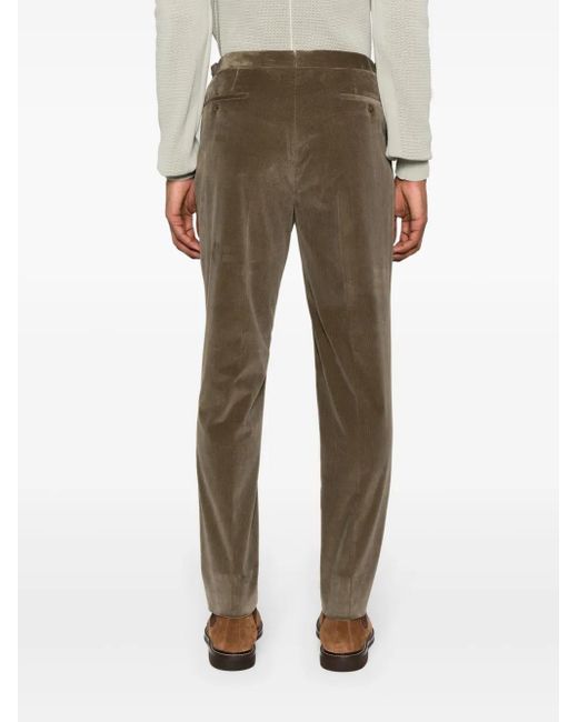 Corneliani Green Corduroy Slim-Fit Trousers for men