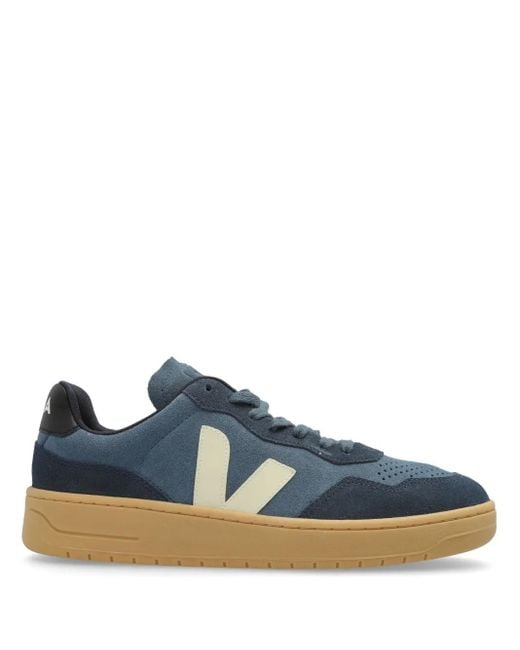 Veja Blue V-90 Suede Low-Top Sneakers