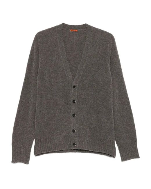 Barena Gray V-Neck Buttoned-Up Cardigan for men