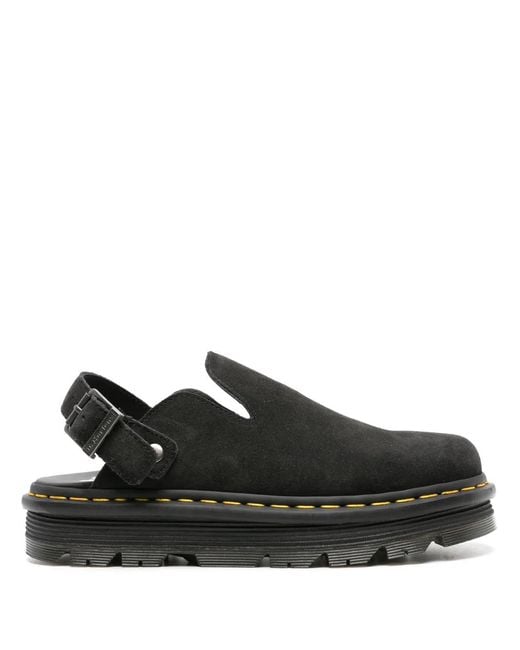 Dr. Martens Black Zebzag Suede Mules for men