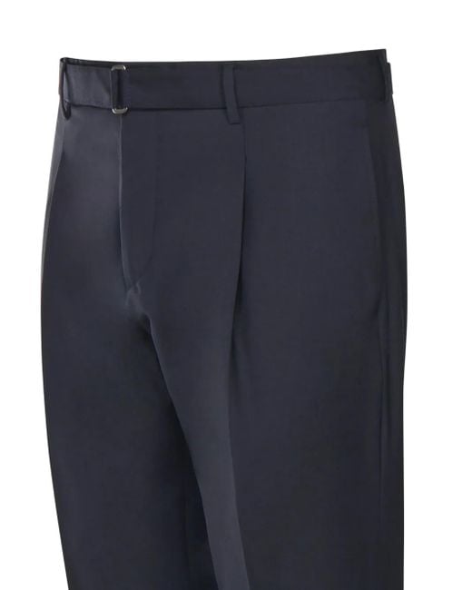 BE ABLE Blue Pleated-Design Side-Pockets Trousers for men