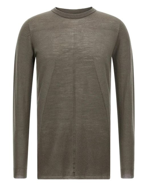 Rick Owens Geribbelde Sweater Met Ronde Hals in het Gray voor heren