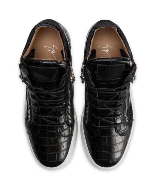 Giuseppe Zanotti Black Kriss Mid-Top Sneakers for men