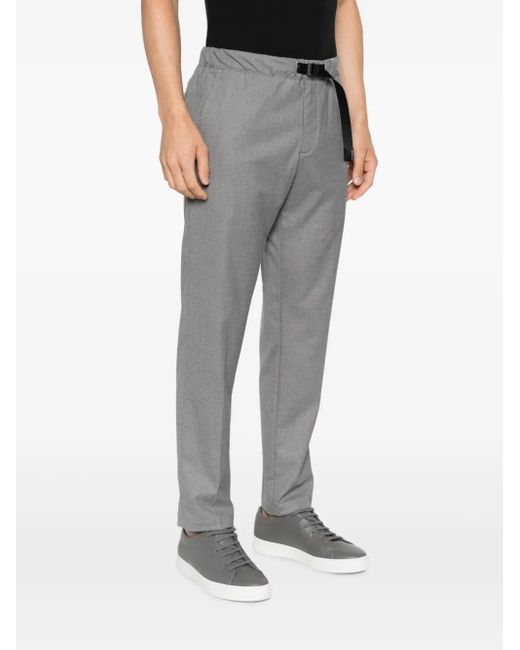 White Sand Gray Drawstring-Waist Trousers for men