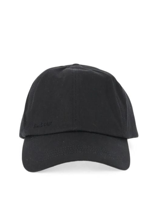 Barbour Black Waxed-Cotton Cap for men