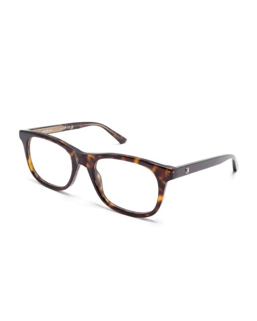 Montblanc Brown Rectangle-Frame Glasses