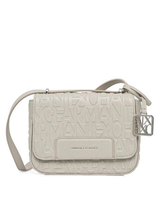 ARMANI EXCHANGE Gray Logo-Embossed Crossbody Bag