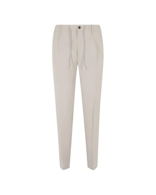 Eleventy Gray Drawstring-Waist Trousers for men