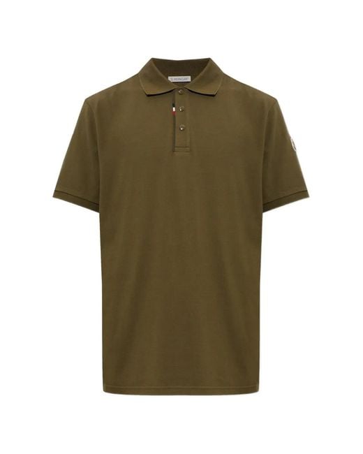 Polo À Patch Logo Moncler pour homme en coloris Green