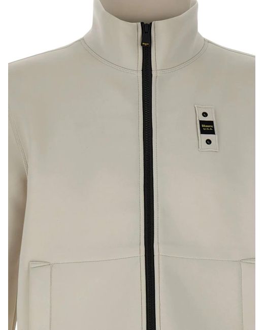 Blauer Halborn Sweater Met Ritssluiting in het Gray voor heren