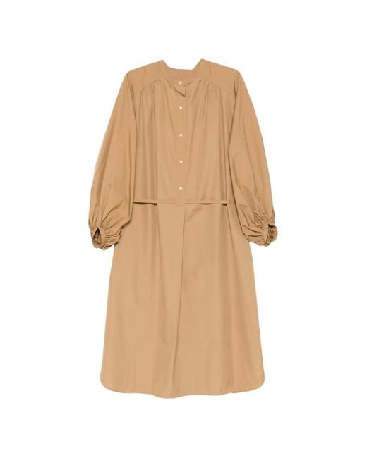 Loulou de Saison Natural Gathered Sleeve Dress